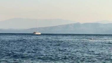 Yunanistan Mora Yarımadası Mavi Deniz Gemileri Adaları Ulaşım Gökyüzü
