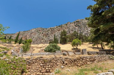 Yunanca Peloponnese yarımadası delphi Eski şehir tapınağı kahinin çeşitli fotoğrafları