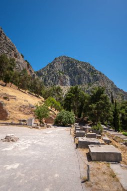 Yunanca Peloponnese yarımadası delphi Eski şehir tapınağı kahinin çeşitli fotoğrafları