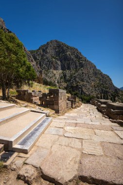 Yunanca Peloponnese yarımadası delphi Eski şehir tapınağı kahinin çeşitli fotoğrafları