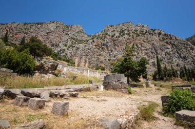 Yunanca Peloponnese yarımadası delphi Eski şehir tapınağı kahinin çeşitli fotoğrafları