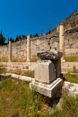 Yunanca Peloponnese yarımadası delphi Eski şehir tapınağı kahinin çeşitli fotoğrafları