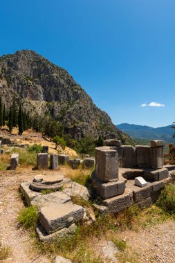Yunanca Peloponnese yarımadası delphi Eski şehir tapınağı kahinin çeşitli fotoğrafları