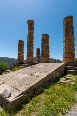 Yunanca Peloponnese yarımadası delphi Eski şehir tapınağı kahinin çeşitli fotoğrafları