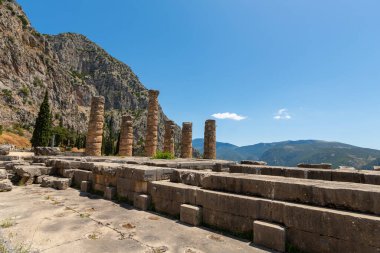Yunanca Peloponnese yarımadası delphi Eski şehir tapınağı kahinin çeşitli fotoğrafları