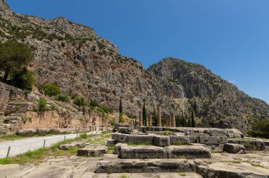 Yunanca Peloponnese yarımadası delphi Eski şehir tapınağı kahinin çeşitli fotoğrafları
