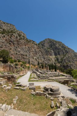 Yunanca Peloponnese yarımadası delphi Eski şehir tapınağı kahinin çeşitli fotoğrafları
