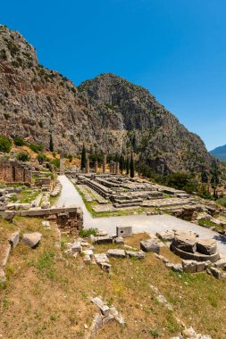 Yunanca Peloponnese yarımadası delphi Eski şehir tapınağı kahinin çeşitli fotoğrafları