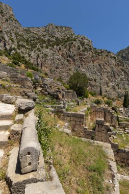 Yunanca Peloponnese yarımadası delphi Eski şehir tapınağı kahinin çeşitli fotoğrafları