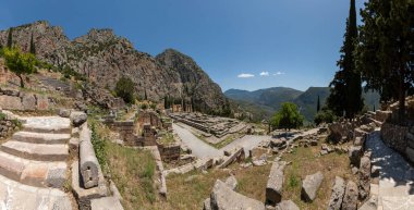 Yunanca Peloponnese yarımadası delphi Eski şehir tapınağı kahinin çeşitli fotoğrafları