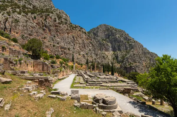 Yunanca Peloponnese yarımadası delphi Eski şehir tapınağı kahinin çeşitli fotoğrafları