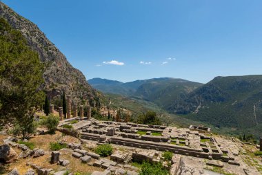 Yunanca Peloponnese yarımadası delphi Eski şehir tapınağı kahinin çeşitli fotoğrafları