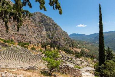 Yunanca Peloponnese yarımadası delphi Eski şehir tapınağı kahinin çeşitli fotoğrafları