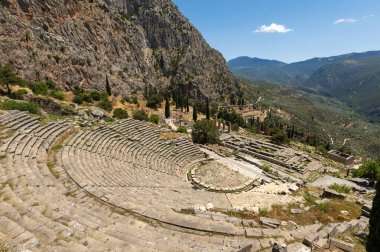 Yunanca Peloponnese yarımadası delphi Eski şehir tapınağı kahinin çeşitli fotoğrafları