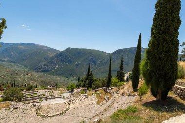 Yunanca Peloponnese yarımadası delphi Eski şehir tapınağı kahinin çeşitli fotoğrafları
