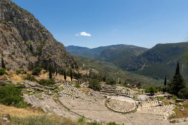 Yunanca Peloponnese yarımadası delphi Eski şehir tapınağı kahinin çeşitli fotoğrafları