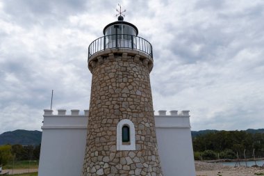 Drepano deniz feneri, Corinth körfezine bakan devriyeler, peloponnese yarımadası, Yunanistan