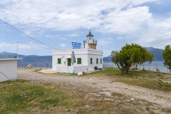 Drepano deniz feneri, Corinth körfezine bakan devriyeler, peloponnese yarımadası, Yunanistan