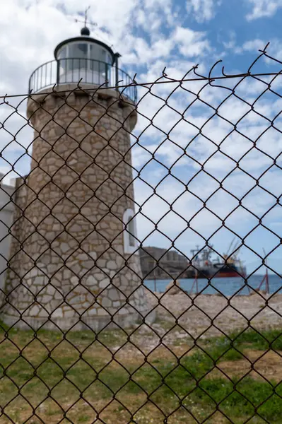 Drepano deniz feneri, Corinth körfezine bakan devriyeler, peloponnese yarımadası, Yunanistan