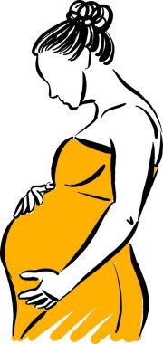 Hamile kadın, güzel bayan hamilelik kavramı anne vektör çizimi