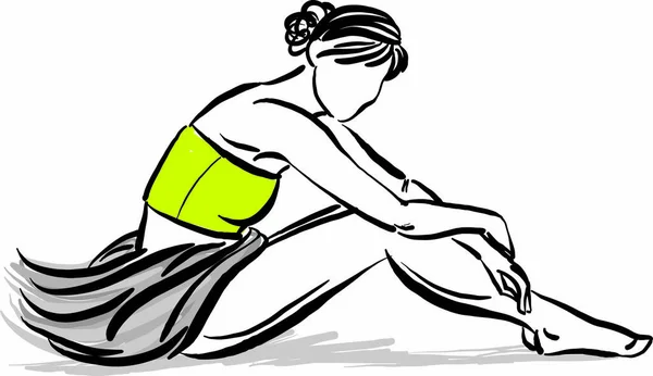 Cuidado Piel Bastante Mujer Sentado Productos Belleza Salud Vector Ilustración — Vector de stock