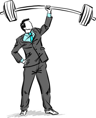 businessman strong succesful business concept vector illustration