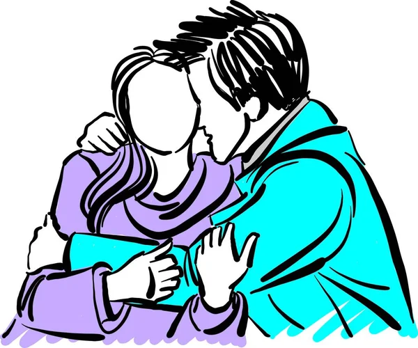 Homem Mulher Abraçando Conceito Amor Casal Conceito Vetor Ilustração — Vetor de Stock