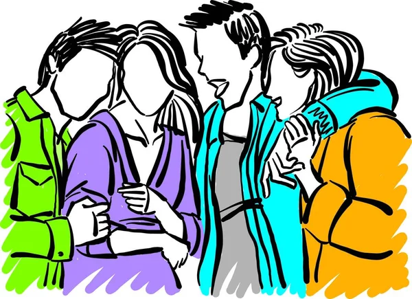 Grupo Pessoas Amigos Conceito Amizade Feliz Celebração Vetor Ilustração — Vetor de Stock