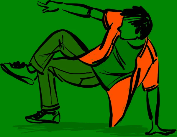 Хіп Хоп Танцівниця Каракулів Дизайн Малюнок Векторні Ілюстрації — стоковий вектор