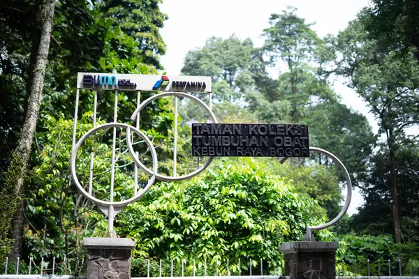 Sinal Coleção Plantas Medicinais Jardim Botânico Bogor — Fotografia de Stock