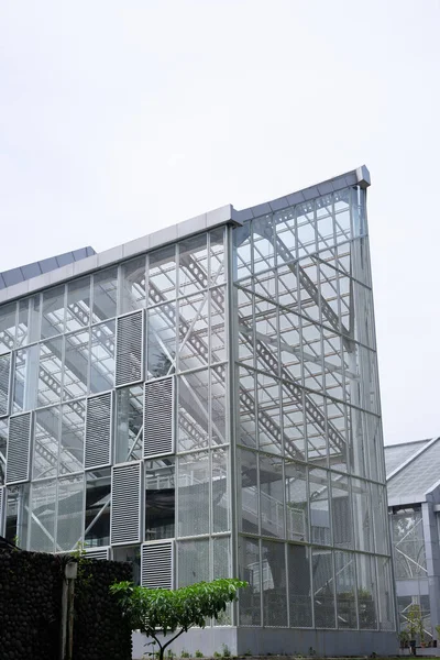 Estufa Vidro Bonita Para Uma Planta Rara Protegida Jardim Botânico — Fotografia de Stock