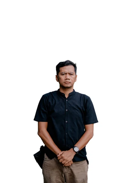 Bogor April 2023 Man Who Watching Someone Land White Background — Stock Photo, Image