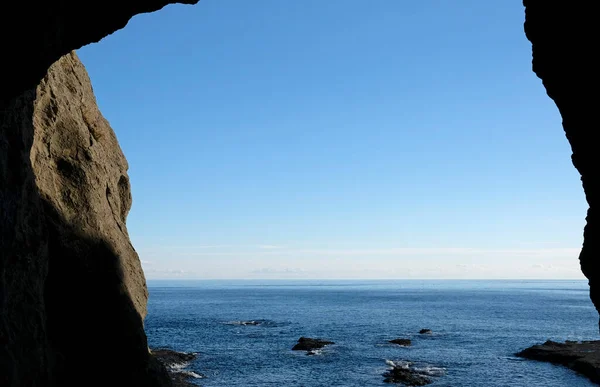 Όμορφη Θέα Στον Ωκεανό Από Μια Σπηλιά Στο Enoshima Ιαπωνία — Φωτογραφία Αρχείου