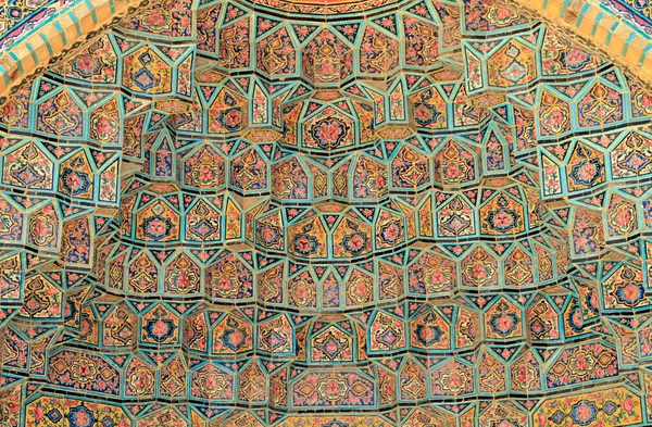 Diseño Azulejos Mosaicos Mezquita Nasir Molk Shiraz Irán — Foto de Stock