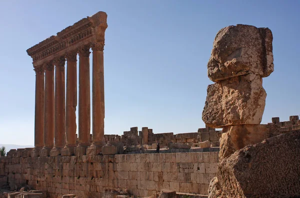 stock image Roman ruins in the city of Baalbek, Lebanon