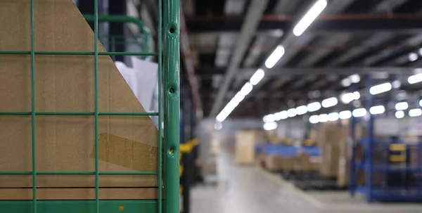 Inside a logistics and distribution warehouse