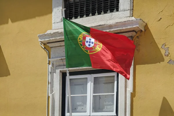 Bandiera Portoghese Sventola Nel Vento Lisbona — Foto Stock