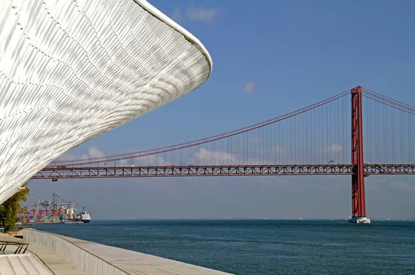 Most Ponte Abril Lizbonie Portugalia — Zdjęcie stockowe