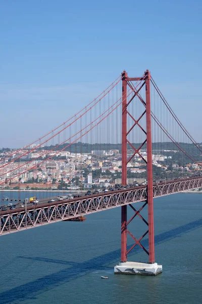 葡萄牙里斯本 2023年5月10日 以城市景观为背景的葡萄牙里斯本 Ponte Abril — 图库照片