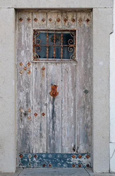 Porta Legno Intemperie Lisbona Portogallo — Foto Stock