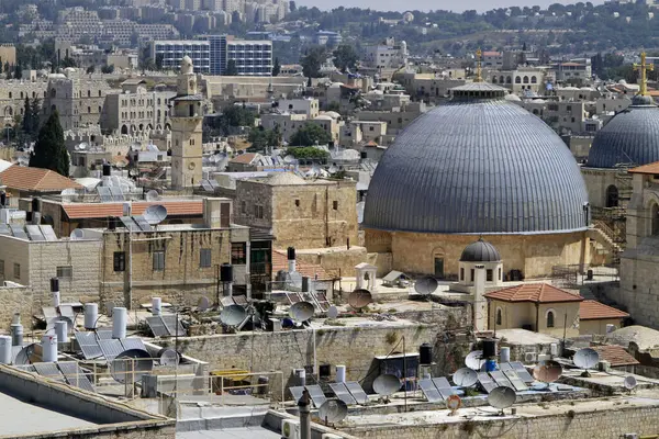 Cidade Jerusalém Com Igreja Santo Sepulcro — Fotografia de Stock