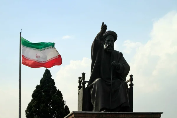 Teheran Iran Juni 2018 Een Grote Iraanse Vlag Wapperend Wind — Stockfoto