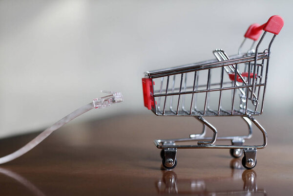 Небольшая корзина перед сетевым кабелем