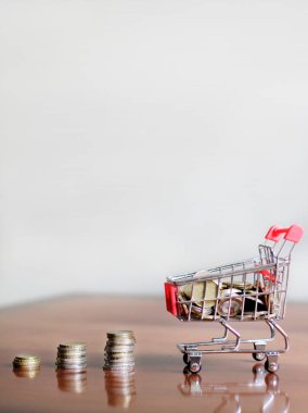 Trolley Avrupa sikkeleriyle dolu