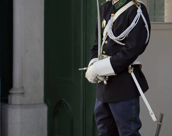 Detail of the Presidential Guard in Lisbon, Portugal