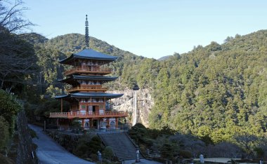 Kumano Nachi Taisha Tapınağı Kii-Katsuura, Japonya yakınlarında.
