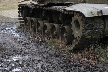 Batı Almanya 'da İkinci Dünya Savaşı' ndan kalma bir tankın kalıntıları.