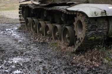 Batı Almanya 'da İkinci Dünya Savaşı' ndan kalma bir tankın kalıntıları.