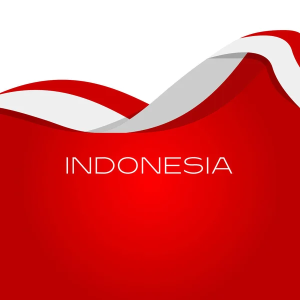 印度尼西亚国旗带 国旗横幅矢量说明 — 图库矢量图片