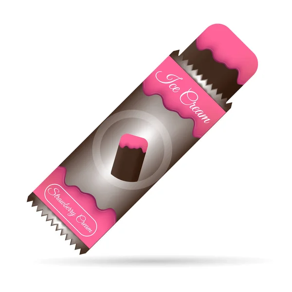 초콜릿 아이스크림 크림이 포장에서 프로모션 휴일용 플래카드에 사용되도록 디자인되었다 — 스톡 벡터